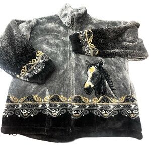 Bear Ridge fuzzy warm zip‎ up jacket size M